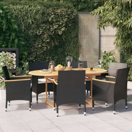 7-piece garden dining set with black cushions by vidaXL, Garden sets - Ref: Foro24-3103596, Price: 596,99 €, Discount: %