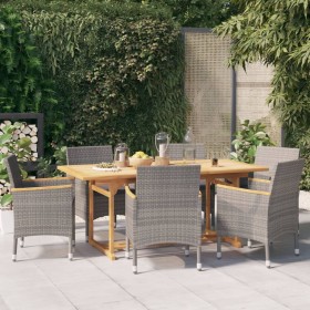 7-piece garden dining set with gray cushions by vidaXL, Garden sets - Ref: Foro24-3103585, Price: 587,99 €, Discount: %