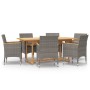 Juego de comedor de jardín 7 piezas con cojines gris de vidaXL, Conjuntos de jardín - Ref: Foro24-3103585, Precio: 608,36 €, ...