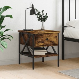 Smoked oak engineered wood bedside table 40x42x45 cm by vidaXL, Nightstands - Ref: Foro24-825957, Price: 49,19 €, Discount: %