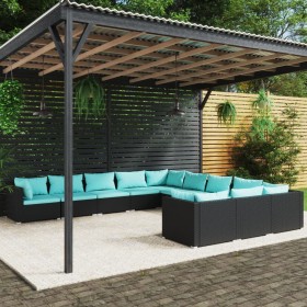 Garden furniture set 11 pieces black synthetic rattan cushions by vidaXL, Garden sets - Ref: Foro24-3102809, Price: 1,00 €, D...