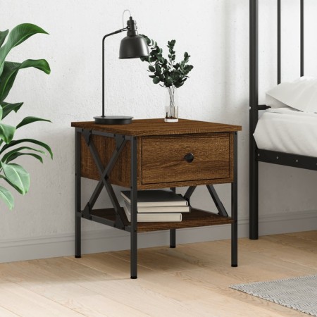 Oak brown engineered wood bedside table 40x42x45 cm by vidaXL, Nightstands - Ref: Foro24-825961, Price: 48,10 €, Discount: %