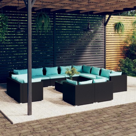 Garden furniture set 13 pieces black synthetic rattan cushions by vidaXL, Garden sets - Ref: Foro24-3102897, Price: 1,00 €, D...