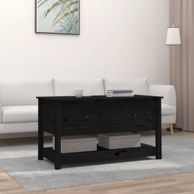 Solid black pine wood coffee table 102x49x55 cm by vidaXL, Coffee table - Ref: Foro24-820925, Price: 124,73 €, Discount: %