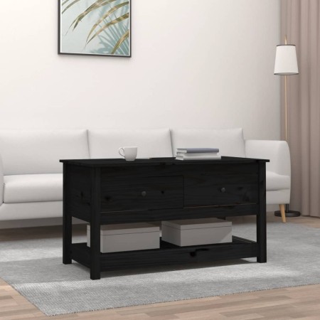 Solid black pine wood coffee table 102x49x55 cm by vidaXL, Coffee table - Ref: Foro24-820925, Price: 124,99 €, Discount: %