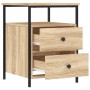 Mesita de noche madera de ingeniería roble Sonoma 44x45x60 cm de vidaXL, Mesitas de noche - Ref: Foro24-826005, Precio: 61,32...