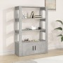 Aparador de madera contrachapada gris hormigón 80x30x119,5 cm de vidaXL, Aparadores - Ref: Foro24-819472, Precio: 75,21 €, De...