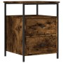 Smoked oak engineered wood bedside table 44x45x60 cm by vidaXL, Nightstands - Ref: Foro24-826007, Price: 57,83 €, Discount: %