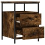 Smoked oak engineered wood bedside table 44x45x60 cm by vidaXL, Nightstands - Ref: Foro24-826007, Price: 57,83 €, Discount: %