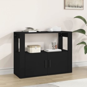 Aparador de madera contrachapada negro 80x30x60 cm de vidaXL, Aparadores - Ref: Foro24-819453, Precio: 64,99 €, Descuento: %