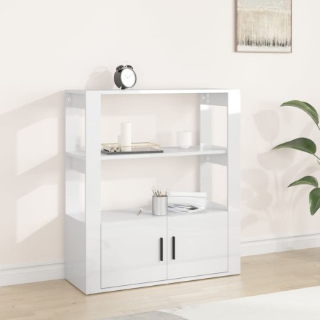 Glossy white plywood sideboard 80x30x90 cm by vidaXL, Sideboards - Ref: Foro24-819462, Price: 105,39 €, Discount: %