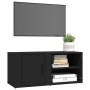 Black plywood TV cabinet 80x31.5x36 cm by vidaXL, TV Furniture - Ref: Foro24-819438, Price: 46,28 €, Discount: %