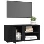 Black plywood TV cabinet 80x31.5x36 cm by vidaXL, TV Furniture - Ref: Foro24-819438, Price: 46,28 €, Discount: %