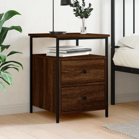 Oak brown engineered wood bedside table 44x45x60 cm by vidaXL, Nightstands - Ref: Foro24-826011, Price: 67,99 €, Discount: %