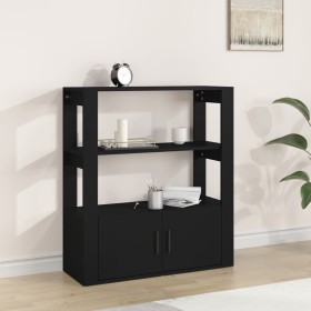 Aparador de madera contrachapada negro 80x30x90 cm de vidaXL, Aparadores - Ref: Foro24-819461, Precio: 59,99 €, Descuento: %