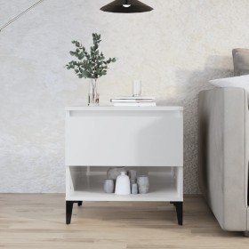 Glossy white plywood side table 50x46x50 cm by vidaXL, Side tables - Ref: Foro24-819552, Price: 41,21 €, Discount: %