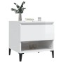 Glossy white plywood side table 50x46x50 cm by vidaXL, Side tables - Ref: Foro24-819552, Price: 41,14 €, Discount: %