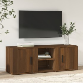 TV stand made of brown oak plywood, 100x31.5x35 cm by vidaXL, TV Furniture - Ref: Foro24-819435, Price: 49,66 €, Discount: %