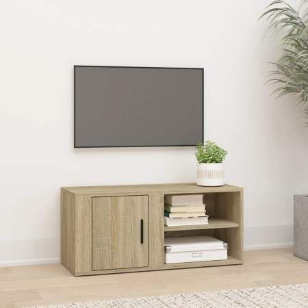 TV stand made of Sonoma oak plywood, measuring 80x31.5x36 cm. by vidaXL, TV Furniture - Ref: Foro24-819442, Price: 53,85 €, D...