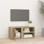 TV stand made of Sonoma oak plywood, measuring 80x31.5x36 cm. by vidaXL, TV Furniture - Ref: Foro24-819442, Price: 53,85 €, D...