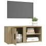 TV stand made of Sonoma oak plywood, measuring 80x31.5x36 cm. by vidaXL, TV Furniture - Ref: Foro24-819442, Price: 53,85 €, D...