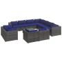 Set de muebles de jardín 12 pzas y cojines ratán sintético gris de vidaXL, Conjuntos de jardín - Ref: Foro24-3102886, Precio:...