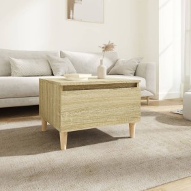 Mesa auxiliar madera contrachapada roble Sonoma 50x46x35 cm de vidaXL, Mesas auxiliares - Ref: Foro24-819506, Precio: 41,16 €...