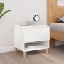 Bedside table made of glossy white plywood, measuring 50x46x50 cm. by vidaXL, Nightstands - Ref: Foro24-819536, Price: 45,21 ...