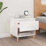 Bedside table made of glossy white plywood, measuring 50x46x50 cm. by vidaXL, Nightstands - Ref: Foro24-819536, Price: 45,21 ...