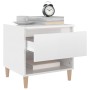 Bedside table made of glossy white plywood, measuring 50x46x50 cm. by vidaXL, Nightstands - Ref: Foro24-819536, Price: 45,21 ...