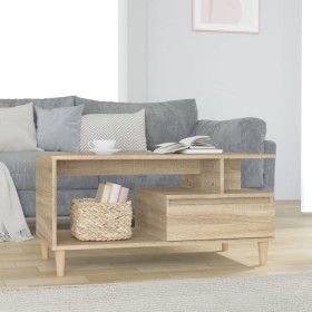 Oak Sonoma plywood coffee table 90x49x45 cm by vidaXL, Coffee table - Ref: Foro24-819615, Price: 76,99 €, Discount: %