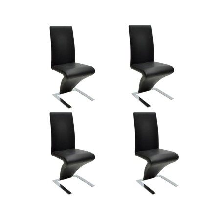 Sillas de comedor 4 unidades cuero sintético negro de vidaXL, Sillas de comedor - Ref: Foro24-160563, Precio: 444,14 €, Descu...