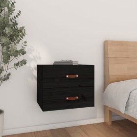 Black wall-mounted bedside table 50x36x40 cm by vidaXL, Lockers and storage cabinets - Ref: Foro24-820984, Price: 54,99 €, Di...