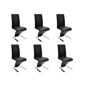 Sillas de comedor 6 unidades cuero sintético negro de vidaXL, Sillas de comedor - Ref: Foro24-160564, Precio: 606,85 €, Descu...