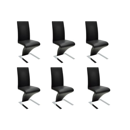 Sillas de comedor 6 unidades cuero sintético negro de vidaXL, Sillas de comedor - Ref: Foro24-160564, Precio: 664,52 €, Descu...