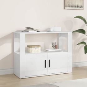 Aparador de madera contrachapada blanco brillante 80x30x60 cm de vidaXL, Aparadores - Ref: Foro24-819454, Precio: 73,64 €, De...