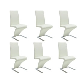 Sillas de comedor 6 unidades cuero sintético blanco de vidaXL, Sillas de comedor - Ref: Foro24-160566, Precio: 642,59 €, Desc...