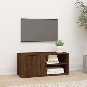 Brown oak plywood TV cabinet 80x31.5x36 cm by vidaXL, TV Furniture - Ref: Foro24-819450, Price: 41,10 €, Discount: %