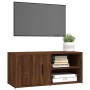 Mueble para TV madera contrachapada roble marrón 80x31,5x36 cm de vidaXL, Muebles TV - Ref: Foro24-819450, Precio: 41,10 €, D...