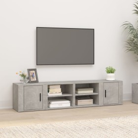 TV cabinet 2 units concrete gray plywood 80x31.5x36cm by vidaXL, TV Furniture - Ref: Foro24-819445, Price: 70,99 €, Discount: %