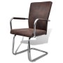 Cantilever dining chairs 4 units brown leathaire leather by vidaXL, dining chairs - Ref: Foro24-270162, Price: 329,93 €, Disc...