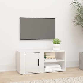 Mueble de TV madera contrachapada blanco brillo 80x31,5x36 cm de vidaXL, Muebles TV - Ref: Foro24-819440, Precio: 43,38 €, De...