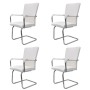 Cantilever dining chairs 4 units white synthetic leather by vidaXL, dining chairs - Ref: Foro24-270163, Price: 339,43 €, Disc...