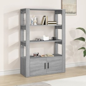 Aparador de madera contrachapada gris Sonoma 80x30x119,5 cm de vidaXL, Aparadores - Ref: Foro24-819474, Precio: 104,31 €, Des...