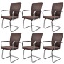 Cantilever dining chairs 6 units brown leathaire leather by vidaXL, dining chairs - Ref: Foro24-270164, Price: 493,27 €, Disc...