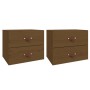 Wall bedside tables 2 pcs honey brown 50x36x40 cm by vidaXL, Lockers and storage cabinets - Ref: Foro24-820983, Price: 92,99 ...