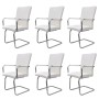 Cantilever dining chairs 6 units white synthetic leather by vidaXL, dining chairs - Ref: Foro24-270165, Price: 508,07 €, Disc...