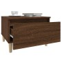 Mesa auxiliar madera contrachapada roble marrón 50x46x35 cm de vidaXL, Mesas auxiliares - Ref: Foro24-819514, Precio: 42,29 €...