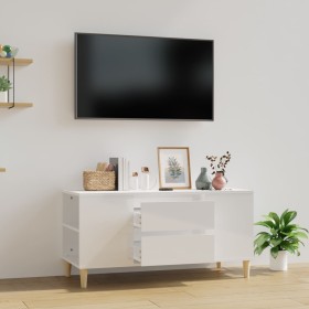 Mueble de TV madera contrachapada blanco brillo 102x44,5x50 cm de vidaXL, Muebles TV - Ref: Foro24-819598, Precio: 57,43 €, D...