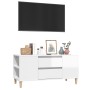 TV-Ständer aus weißem glänzendem Sperrholz 102x44,5x50 cm von vidaXL, TV-Möbel - Ref: Foro24-819598, Preis: 57,99 €, Rabatt: %